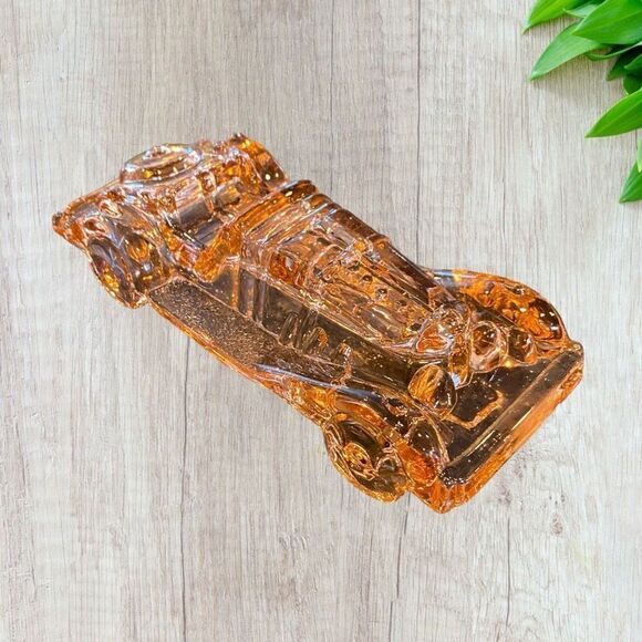 Vintage Mercedes-Benz Glass Paperweight Pink Amber - Picture 3 of 13